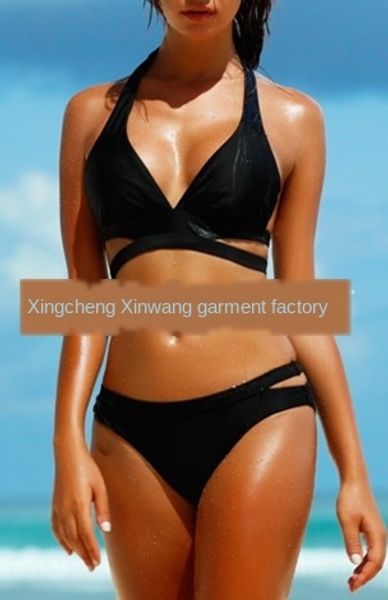 

bikini nv yong yi nv yong yi bikini women's cross strap double buckle split lady swimsuit female swimsuit, White;black