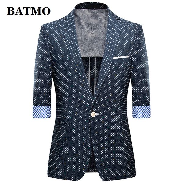 

batmo 2019 new arrival summer point casual blazer men,men's summer jackets ,plus-size m-4xl 1301, White;black