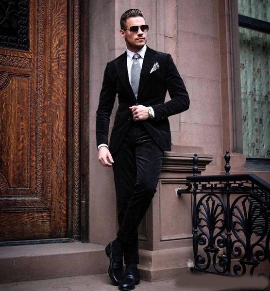 

black tuxedos slim fit mens wedding suits two buttons groom wear two pieces custom made formal suit(jacket+pants, Black;gray