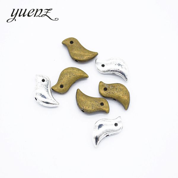 

yuenz 25 шт античное серебро подвески животных птица цинковый сплав ювелирные изделия diy подвески кулон ожерелье, серьги браслет 12*7 мм d5, Bronze;silver