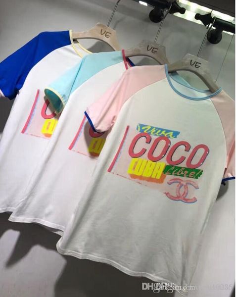 

лето новая мода творческий мода простой рубашка с коротким рукавом Женская футбо