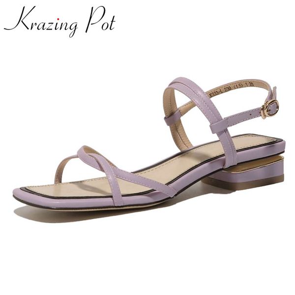 

krazing горшок летом горячей продажи натуральная кожа peep toe низкий каблук корейский уличный стиль красота леди ежедневно носить удобные с, Black