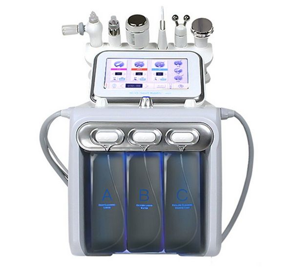 6in1 H2 O2 Hydra Dermabrazyon Aqua Peel RF Biyo-kaldırma Spa Yüz Hidro Su Mikrodermabrazyon Yüz Makinası Soğuk Çekiç Oksijen Spreyi