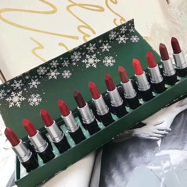 

Макияж подарок 12 цветов M губ палку набор Рождественский снег Lip Set Matte долговечные