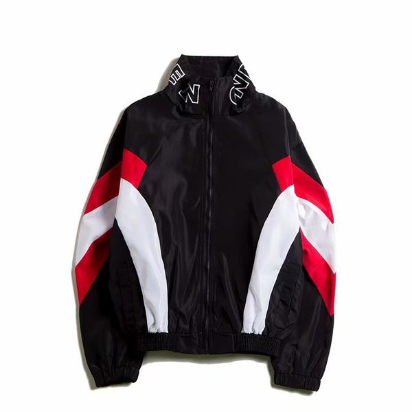 

men patchwork jacket tracksuit high street coats hip hop fashion male streetwear couple windbreaker jackets, Black;brown