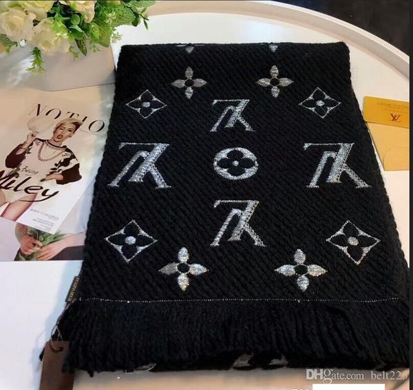 

2019autumn и зима новых продуктов для женщин, чтобы держать теплый толстый длинный шарф шерсть напечатанный шарф случайных женщин scarf1, Blue;gray