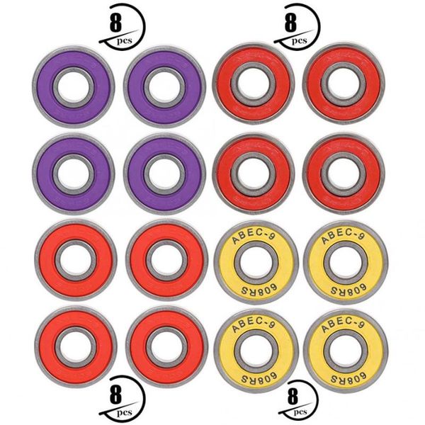 

8 pcs skateboard bearing 608 skate roller ball bearings miniature skate roller ball bearings kit skateboarding accessories