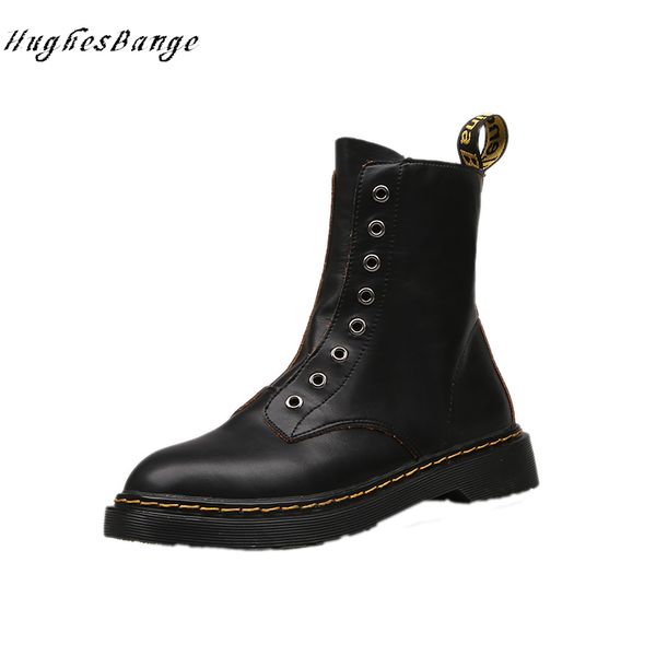 

woman shoes fashion ankle boots for black british style fall winter through zipper strapless booties wild army