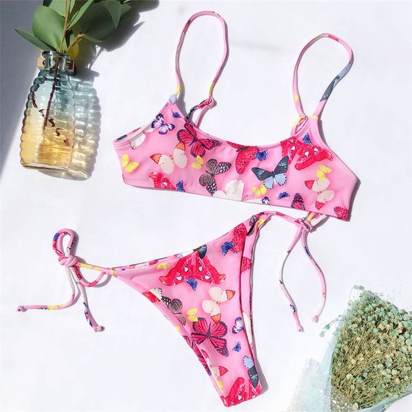 2020 NEW Sexy Butterfly Printed Bikini Women Swimwear Female Swimsuit