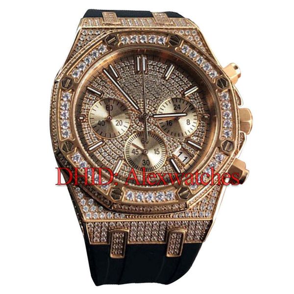 

часы с бриллиантами розовое золото кристалл импорт япония кварцевые часы черный резинкой многофункциональные мужские наручные часы женщина д, Slivery;brown