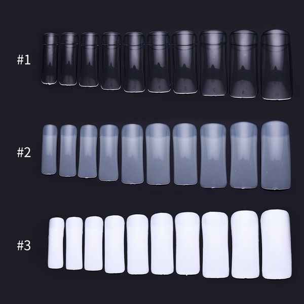 

half cover false nail art tips 100pcs/box false nails u-shape ultra thin nail tips 10 mix sizes natural white transparent, Red;gold