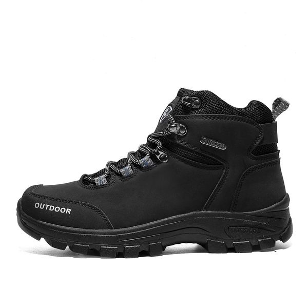 

2020 new style high-cut men's shoes waterproof trekking shoes non-slip rubber outdoor climbing suede hiking sport