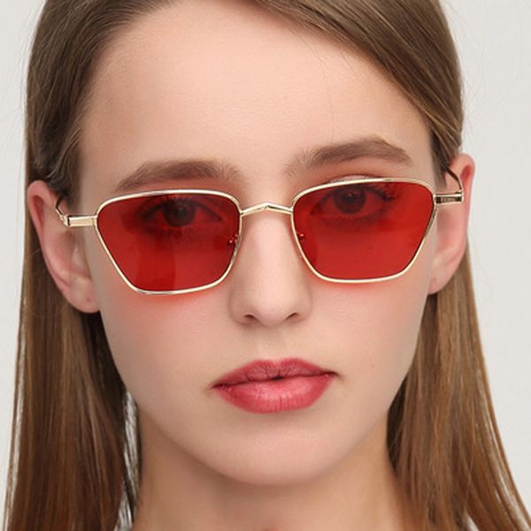 

2020 fashion sunglasses women/men brand designer glasses lady metal tinted lens sun glasses female red yellow oculos, White;black