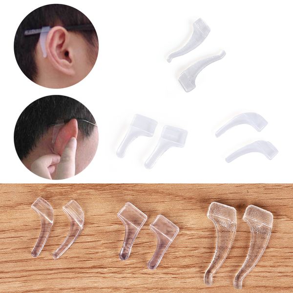 

10 pairs transparent anti slip ear hooks glasses silicone ear hooks eyeglasses grip temple holder eyewear glass accessories, Silver
