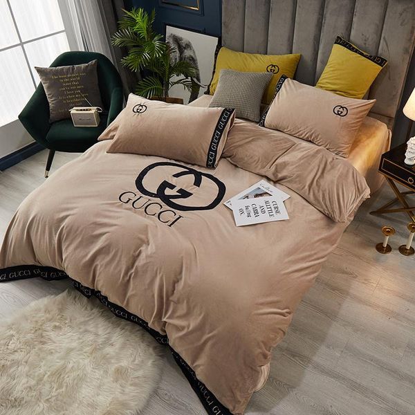 Branded Alphabet G Printed Bedding Set Family Bedroom Bed Cover