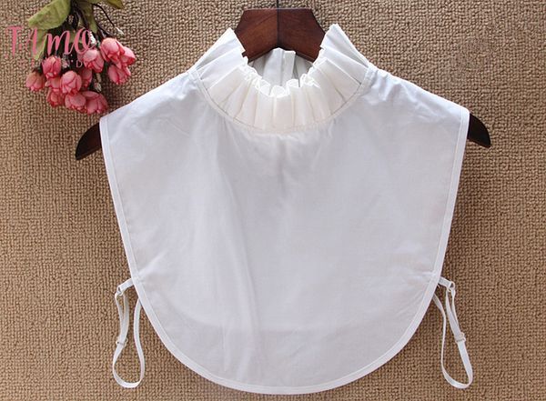 

fashion korea wild college navy striped sweater bottom wooden stand fake collar female half high lotus lace beaded ladies, White