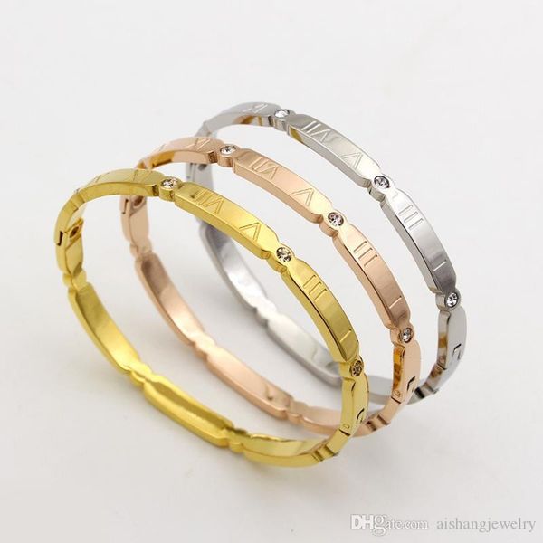 

pb95 new fashion exquisite scrub with stones rome figures style gold plate bangle for gift ing, Black