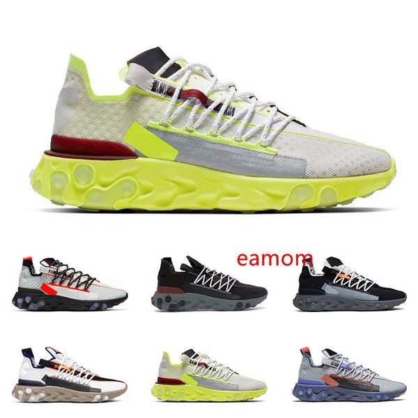 

new arrival men women running shoes react wr ispa platinum volt ghost aqua elvet brown mens trainer breathable sports sneakers eur 36-45, Black