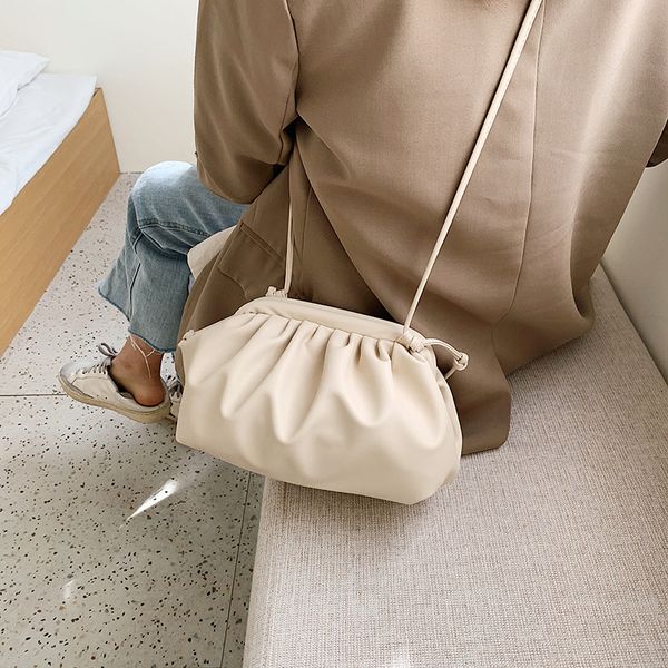 

2020 new women's shoulder bag fold handbag fashion lady messenger clip bag