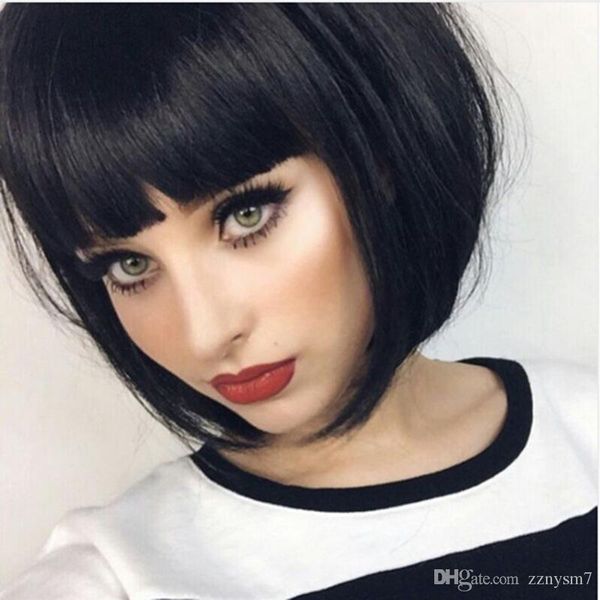 High Quality Full Lace Wig Bob Style Straight Short Halloween