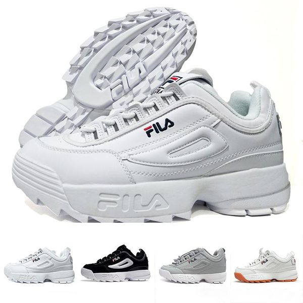 Femmes Noir Hommes Chaussures S Disruptors Velours Designer Original Blanc Course Acheter Épaissir Fila Ii Semelle 2 De Pour 08wnOPkX