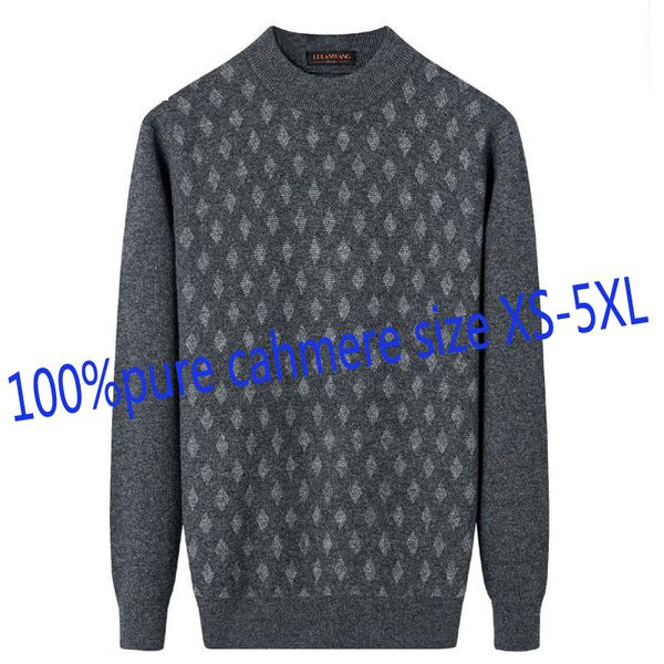 

new arrival mens thickened 100% pure cashmere sweater winter sweaters pullovers casual computer knitted o-neck plus size xs-4xl, White;black