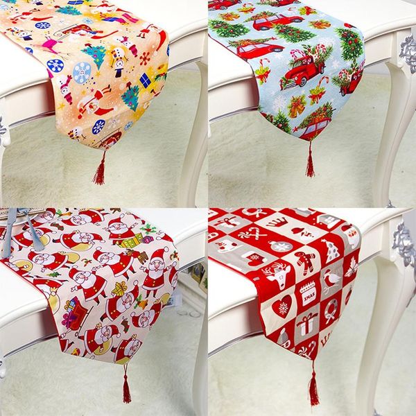 

180*35cm christmas tablecloths fashion flower printed table cloth mat table flag dinning home xmas party decoration fa3254