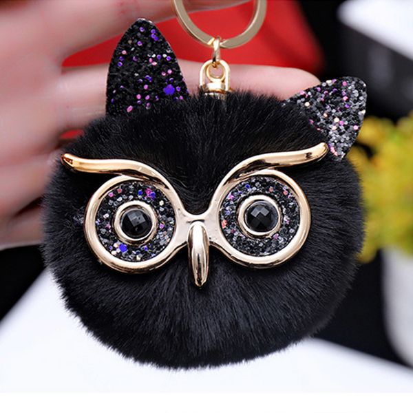 

metal eyes plush owl pom pom stuffed animals plush toys for children kids toys girls bag key chain keyring plush doll mini toys
