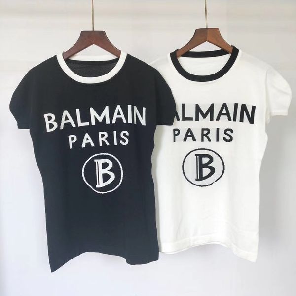 

2020 вязаная летняя футболка для женщин новый high-end roundneck с коротким рукавом короткий рукав топ тройник, White