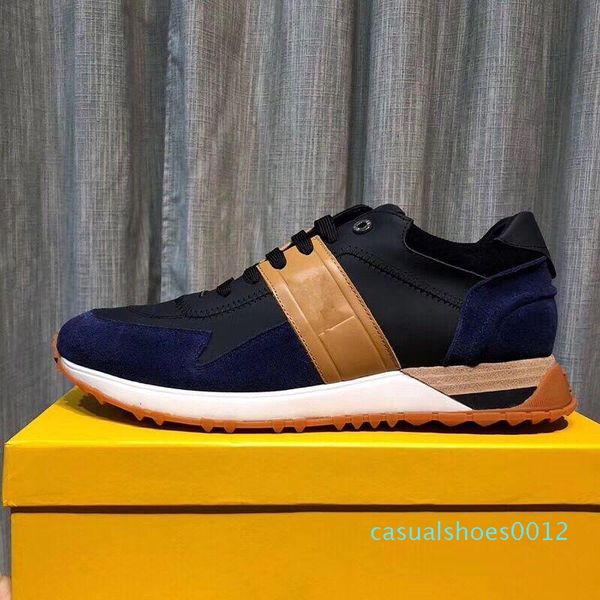 

2019 fd luxury brands fun fur designer sneaker shoes genuine leather gift mens women racer sports casual cc12, Black