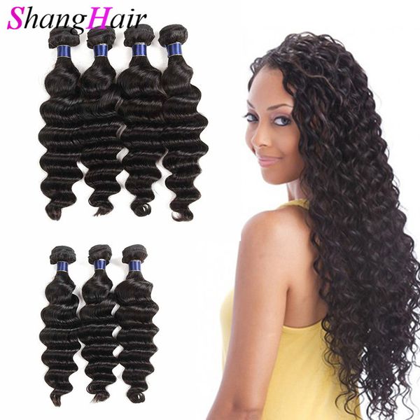 

loose deep weave human s brazilian malaysian peruvian indian virgin hair bundle deals 8a hair weave wefts loose deep, Black