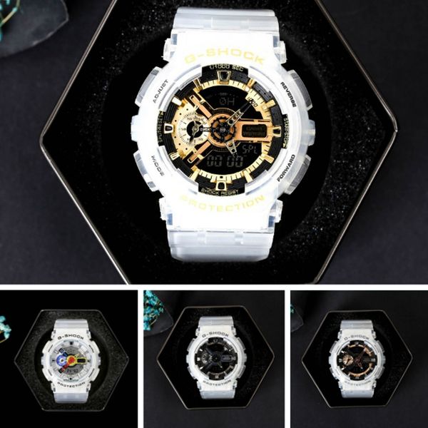 

brand digital watches couple watch gift all functions water resistant sports watch with box, Silver