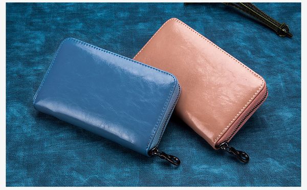 

wallet male female purse genuine leather carteria creidt card holder key zipper multifunction women handy money, Red;black
