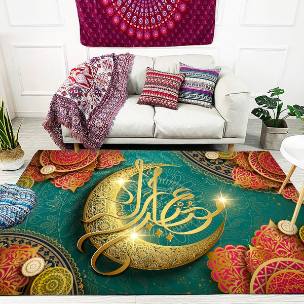 

retro middle east ramadan kareem festival gift moon print bedroom living room parlor area rug rectangle carpet kitchen/doormat