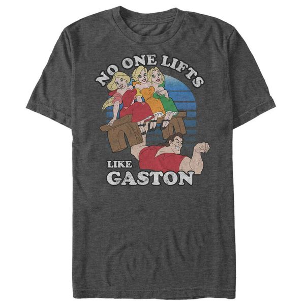 

no one lifts like gaston mens graphic t shirt, White;black