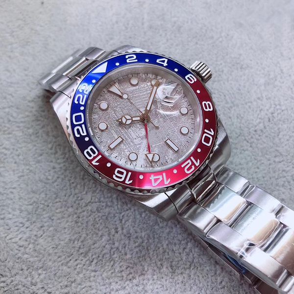 

new automatic stainless u1 movement men watch gmt male crystal gray dial sapphire shipping edition watch band 316 ccmtq, Slivery;brown