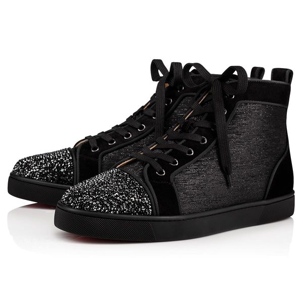 

famous Fashion high quality Christained women's flat shoes black men's designer leather stylish red ladies bottom casual Shoes