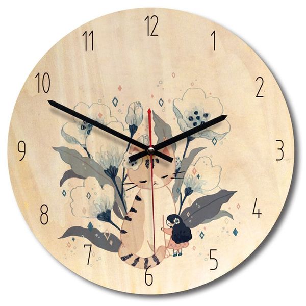 

lixf creative wall clock nordic wooden round home wall clock section c