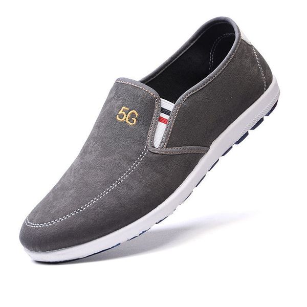 

высокое качество легкий mens casual мокасины rubber summer продеть mens flat повседневная обувь комфортные мужской холст обувь, Black