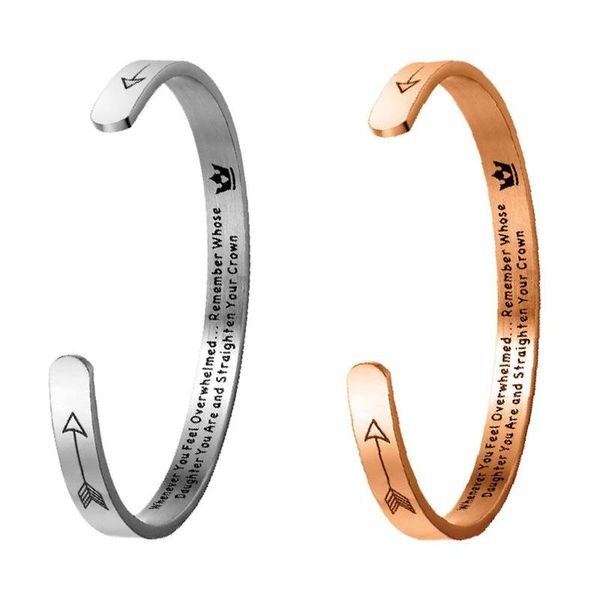 

couples open bracelets c-shaped letter crown bracelet men women rose gold titanium steel viking adjustment bangle luxury jewelry, Black
