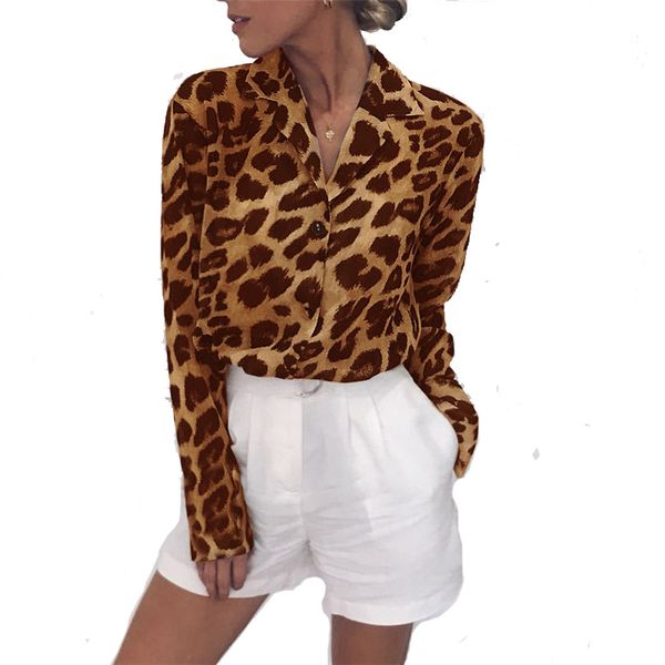 

fashion women leopard blouse v neck chiffon shirt ladies ol party dames streetwear blusas femininas elegante plus size, White