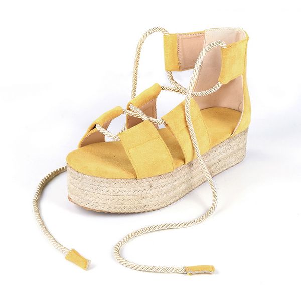 

loozykit summer strap shoes wedge women sandals heel pointed fish mouth rope lace-up sandals ankle strap high heel shoes, Black