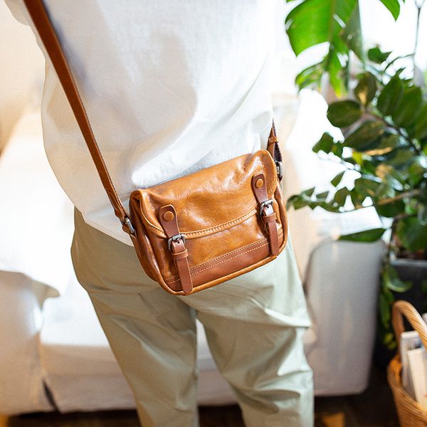 

retro wild first layer pure cowhide female broadband crossbody bag soft leather leather small package poor package