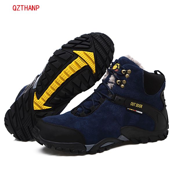 

2018 suede male comfortable boots casual safety shoes for man sneakers winter bootiesthick bottom snow warm men boots size 38-44, Black