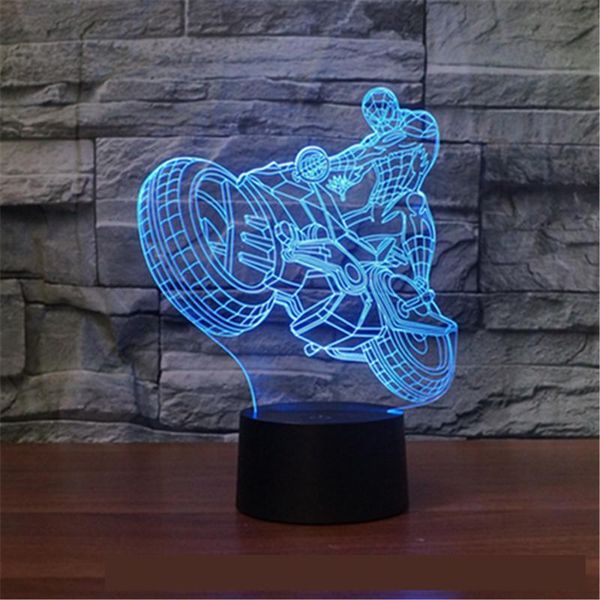 

motorcycle 3d stereo lamp colorful led visual gift desk led night light christmas decorations gift for baby room lights