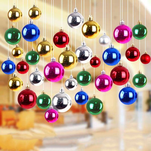 

3cm 6cm christmas balls ornaments glitter plastic mixed color balls christmas decorations hanging ornaments party decoration