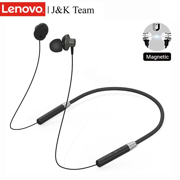 

original lenovo wireless headsets he05 sport earphone magnetic hanging bluetooth 5.0 call noise reduction 8 hours music control