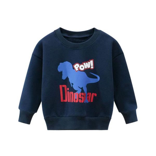 

toddler kids baby boys sweatshirt winter clothes boys dinosaur print cartoon animal sweatshirt long sleeve pullover, Black