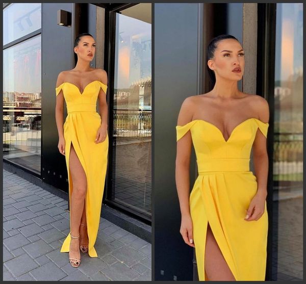 

new yellow prom dresses long 2019 split front african sheath special occasion dresses sweet 16 dresses evening gowns, Black