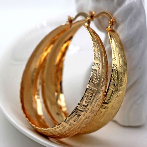 

hip hop big hoop earrings for women pendientes mujer moda 2019 ear rings gold hoop earrings circle round obs4301_gold, Golden;silver